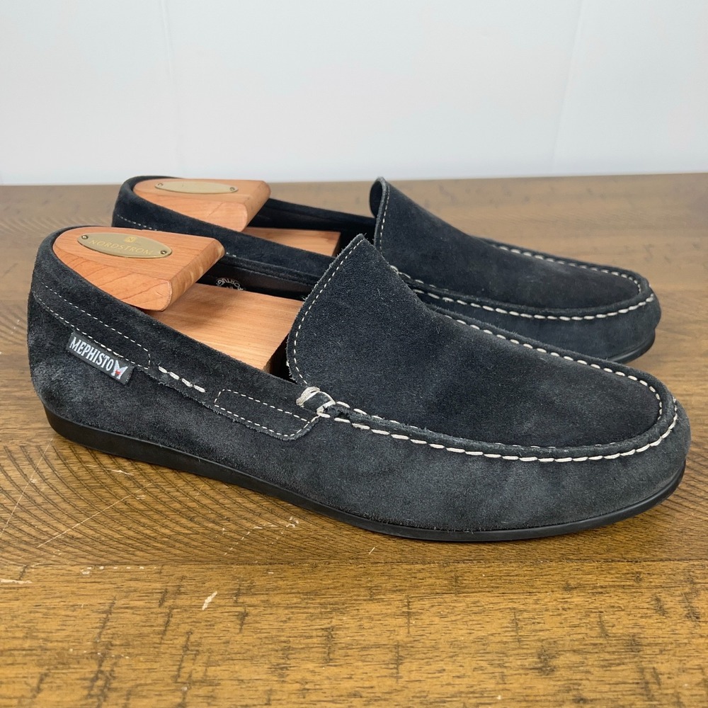 Mephisto Loafers Mens 8 Black Suede Algoras Cool Air Comfort‎ Slip On Shoes
